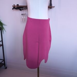 Vibrant Target x Sammy B Wavy Asymmetrical Hem Skirt in Fuchsia